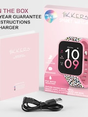 Tikkers Smart Series Pink Leopard Print Silicone Strap Black Smart Watch - Image 5 of 5