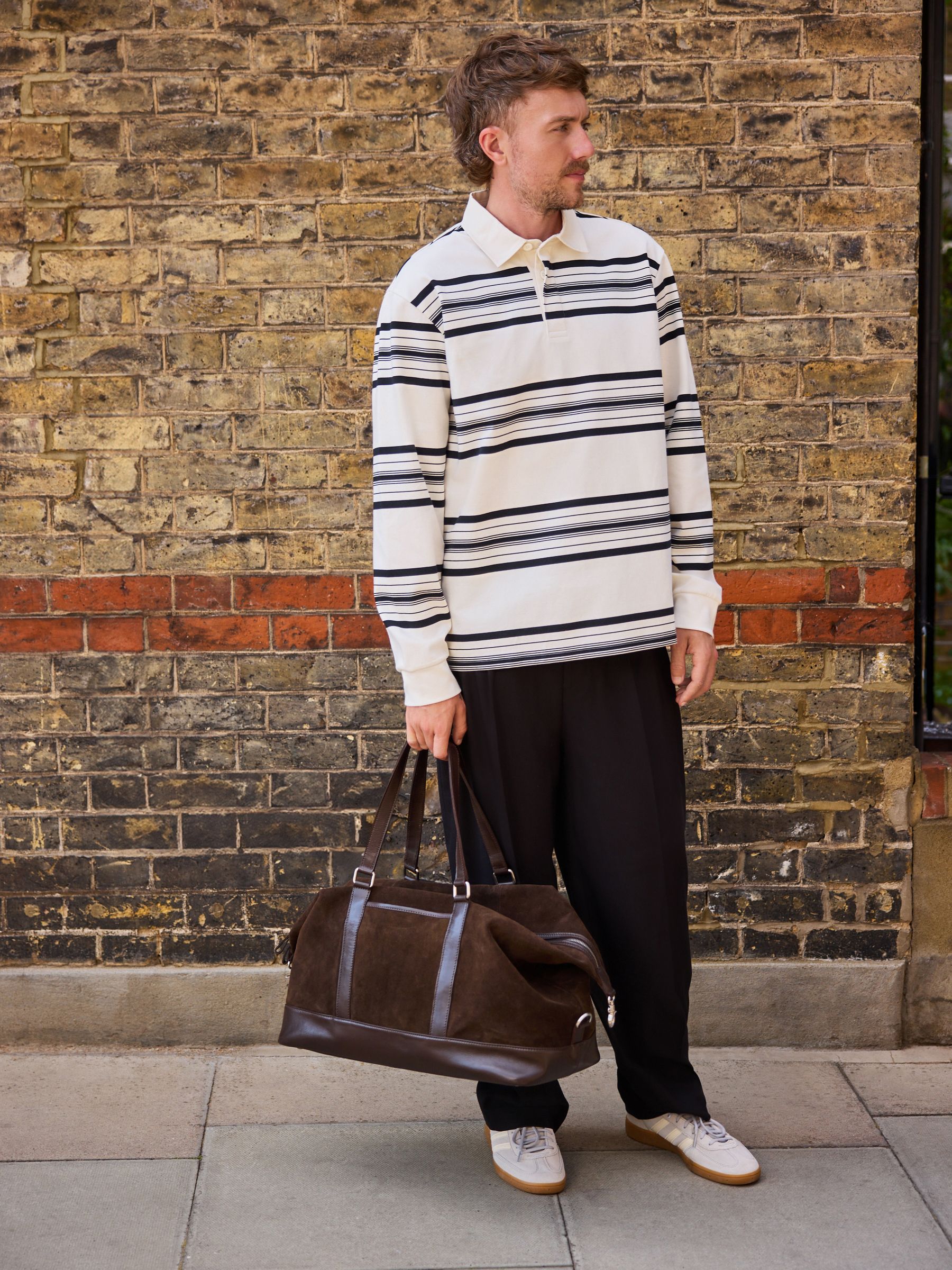 Buy Ecru/Fine Black - Stripe Rugby Shirt from Next Japan