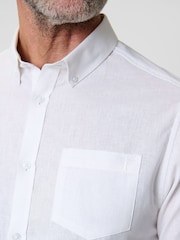 Белый - Saltwell Linen Rich Long Sleeve Shirt - Изображение 3 4