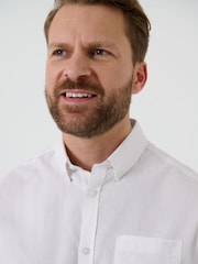 Saltwell White Linen Rich Long Sleeve Shirt - Image 5 of 7