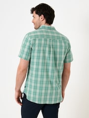 Saltwell Green Textured Check Cotton Short Sleeve Shirt - Image 2 of 5