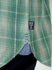 Saltwell Green Textured Check Cotton Short Sleeve Shirt - Image 5 of 5