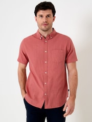 Naranja - Saltwell Linen Rich Short Sleeve Shirt - Imagen 1 de 5