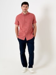 Naranja - Saltwell Linen Rich Short Sleeve Shirt - Imagen 3 de 5