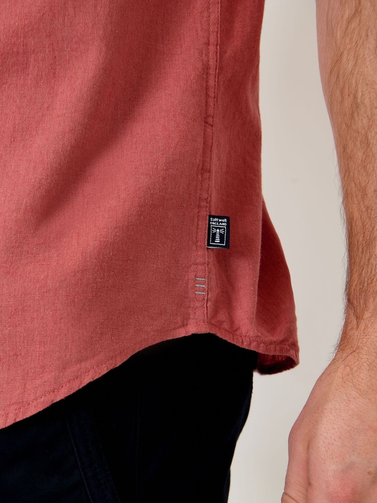 Naranja - Saltwell Linen Rich Short Sleeve Shirt - Imagen 5 de 5 Naranja - Saltwell Linen Rich Short Sleeve Shirt - Imagen 5 de 5