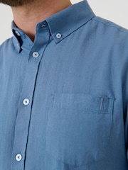 Azul - Saltwell Linen Rich Short Sleeve Shirt - Imagen 5 de 5