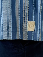 Saltwell Blue Textured Stripe Boxy Short Sleeve Shirt - Image 7 of 7
