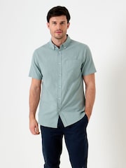 Verde - Saltwell Linen Rich Short Sleeve Shirt - Imagen 1 de 6