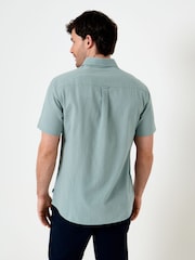Verde - Saltwell Linen Rich Short Sleeve Shirt - Imagen 2 de 6