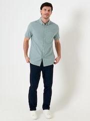 Verde - Saltwell Linen Rich Short Sleeve Shirt - Imagen 3 de 6