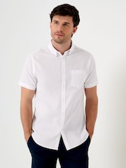Blanco - Saltwell Linen Rich Short Sleeve Shirt - Imagen 1 de 6