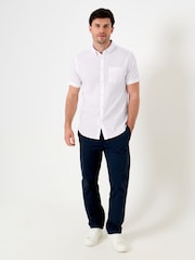 Blanco - Saltwell Linen Rich Short Sleeve Shirt - Imagen 3 de 6