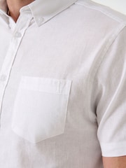 Blanco - Saltwell Linen Rich Short Sleeve Shirt - Imagen 5 de 6