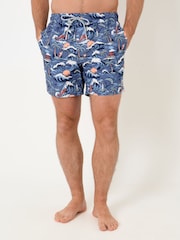 Saltwell Blue Tropical Print Polyester Swim Shorts - Image 2 of 6