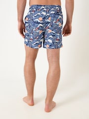Saltwell Blue Tropical Print Polyester Swim Shorts - Image 3 of 6