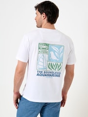 Saltwell White Deep Azure Print Cotton T-Shirt - Image 2 of 5