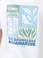 Saltwell White Deep Azure Print Cotton T-Shirt - Image 5 of 5