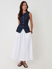 Threadbare Indigo Denim Longline Waistcoat - Image 4 of 4