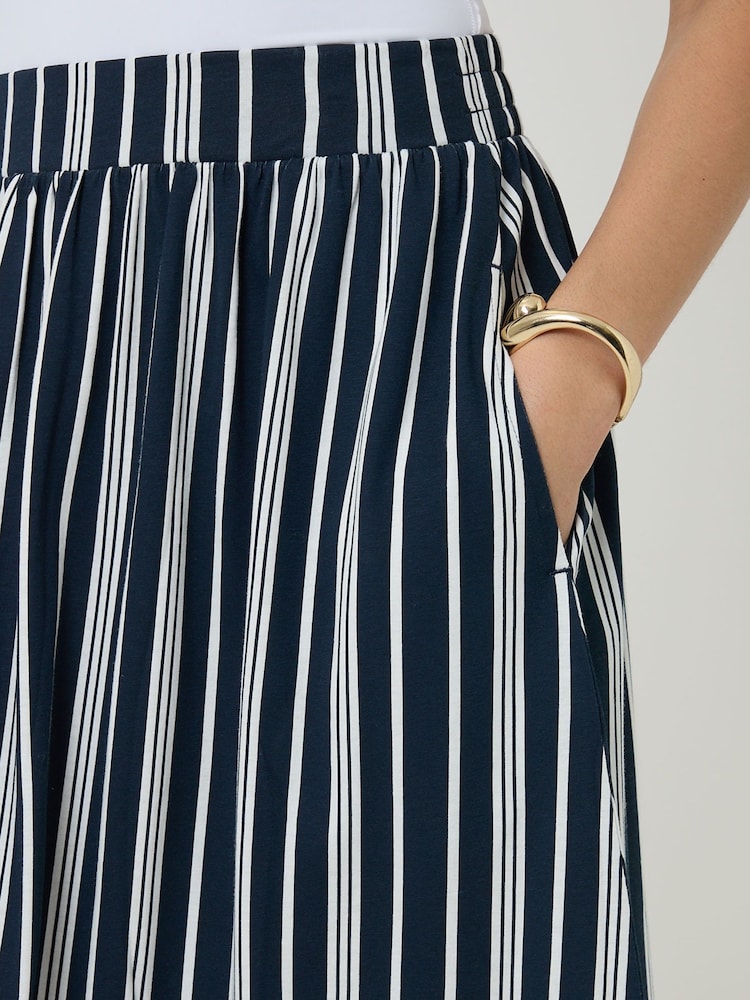 Threadbare Blue Print Jersey A-Line Maxi Skirt - Image 4 of 4