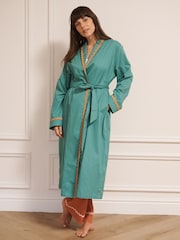 Their Nibs Cotton Grandpa Robe Duckegg with contrast - 画像 1 / 4