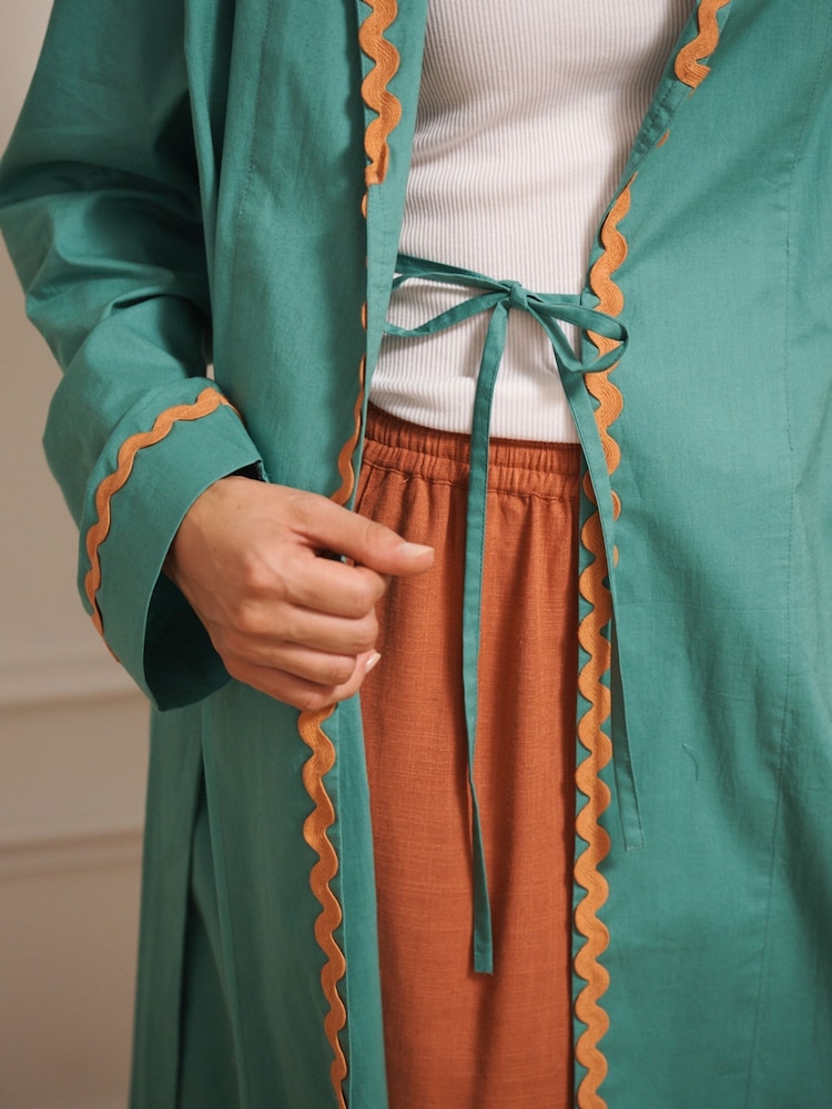 Their Nibs Cotton Grandpa Robe Duckegg with contrast - 画像 4 / 4