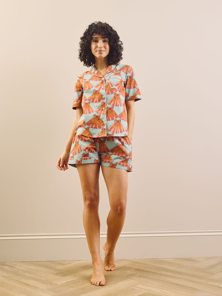 Their Nibs Blue Cotton Shortie Pyjamas Clams - Image 1 of 4