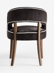 Set of 2 Relaxed Chenille Chocolate Brown Dark Wood Leg Remi Dining Chairs - Image 7 of 8