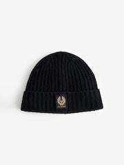 أسود - Belstaff Phoenix Logo Beanie - صورة 3 من 4