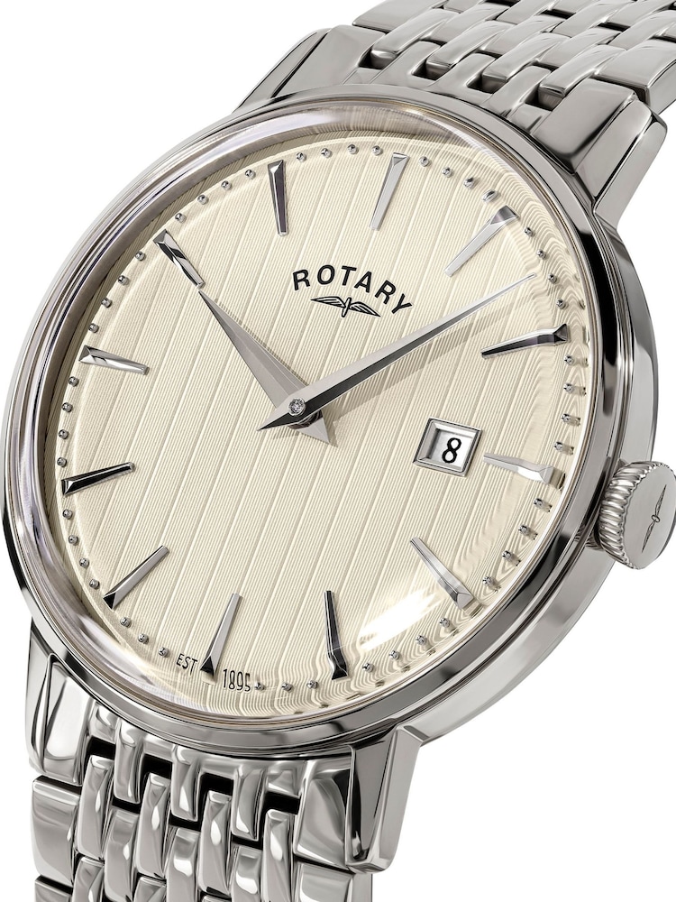 Rotary Silver Tone Tone Stainless Steel Bracelet Watch - Image 2 of 4