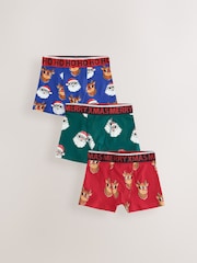 Red/ Blue /Green - Christmas Trunks 3 Pack (3-16yrs) - Image 1 de 7