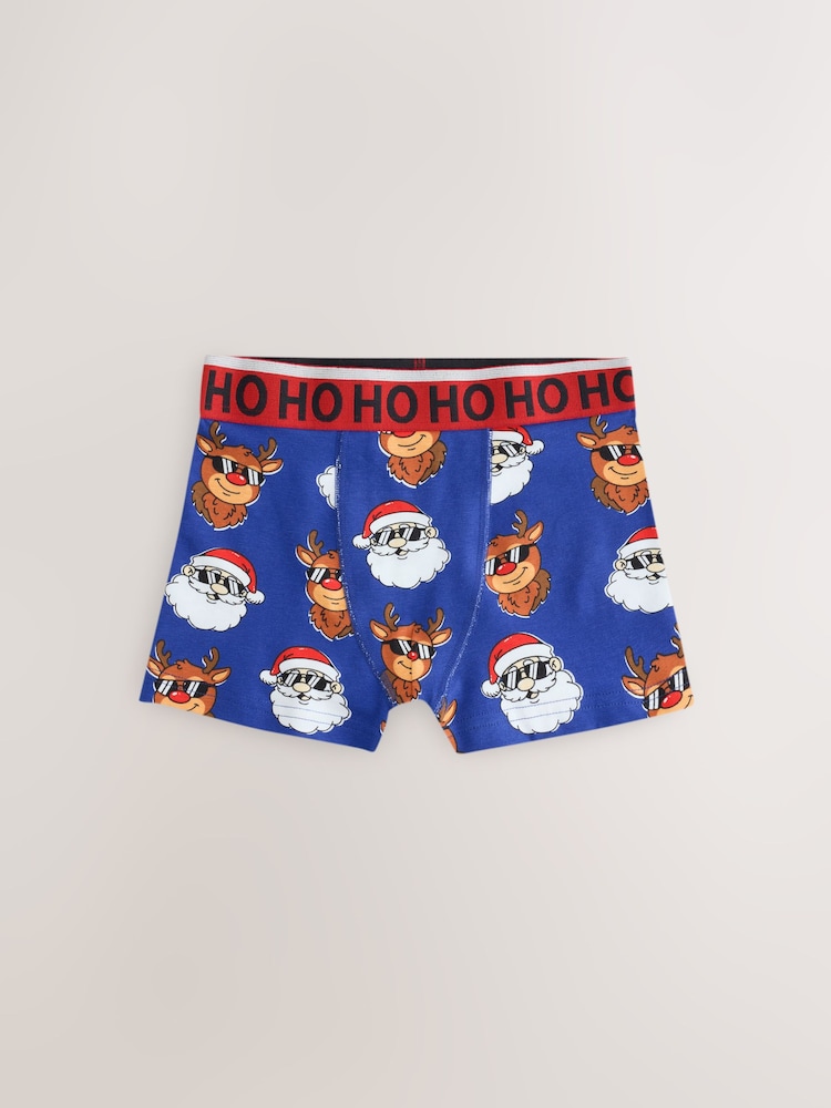 Red/ Blue /Green - Christmas Trunks 3 Pack (3-16yrs) - Image 2 de 7 Red/ Blue /Green - Christmas Trunks 3 Pack (3-16yrs) - Image 2 de 7