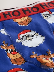 Red/ Blue /Green - Christmas Trunks 3 Pack (3-16yrs) - Image 7 de 7
