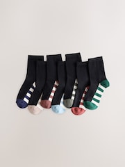 黑色条纹 - 棉质袜子7包 - 图片1 / 3