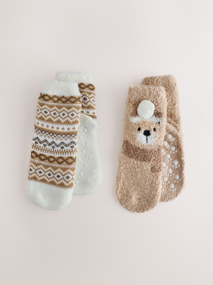 Oso neutro - Pack de 2 pares de calcetines cálidos - Imagen 1 de 5 Oso neutro - Pack de 2 pares de calcetines cálidos - Imagen 1 de 5