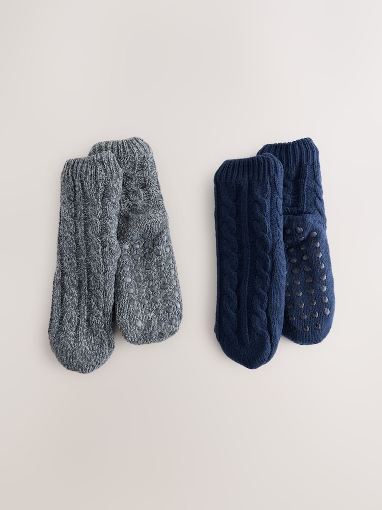 Azul marino/gris - Pack de 2 pares de calcetines cálidos - Imagen 1 de 5 Azul marino/gris - Pack de 2 pares de calcetines cálidos - Imagen 1 de 5