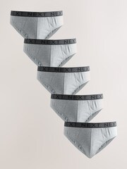 Grey Marl 5 Pack Cotton Rich Briefs - Image 1 of 2