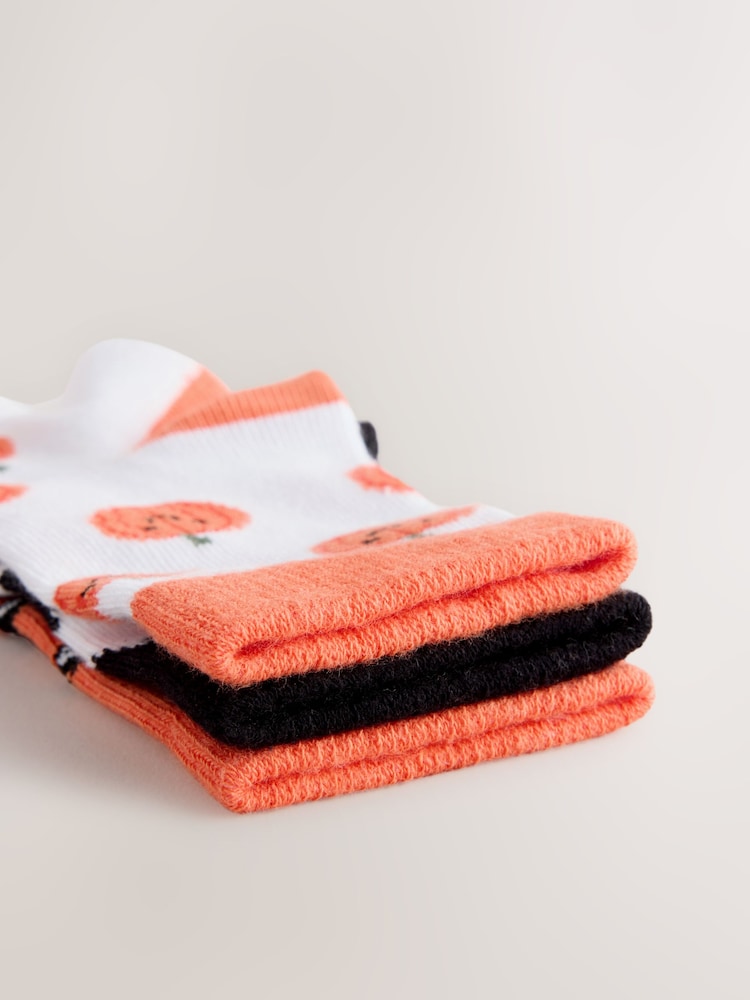 Orange/Black All Over Halloween Character Cotton Rich Socks 3 Pack - Image 3 of 3 Orange/Black All Over Halloween Character Cotton Rich Socks 3 Pack - Image 3 of 3