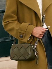 Love & Roses Khaki Green Woven Crossbody Bag - Image 1 of 4