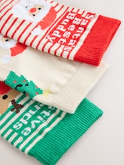 Rouge/Ecru - Lot de 3 chaussettes de Noël - Image 2 de 3