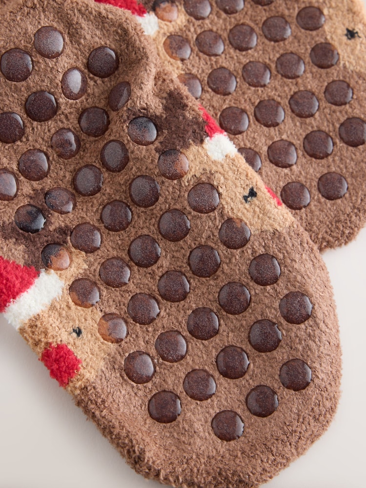 Brown Christmas Cosy Socks - Image 2 of 3 Brown Christmas Cosy Socks - Image 2 of 3