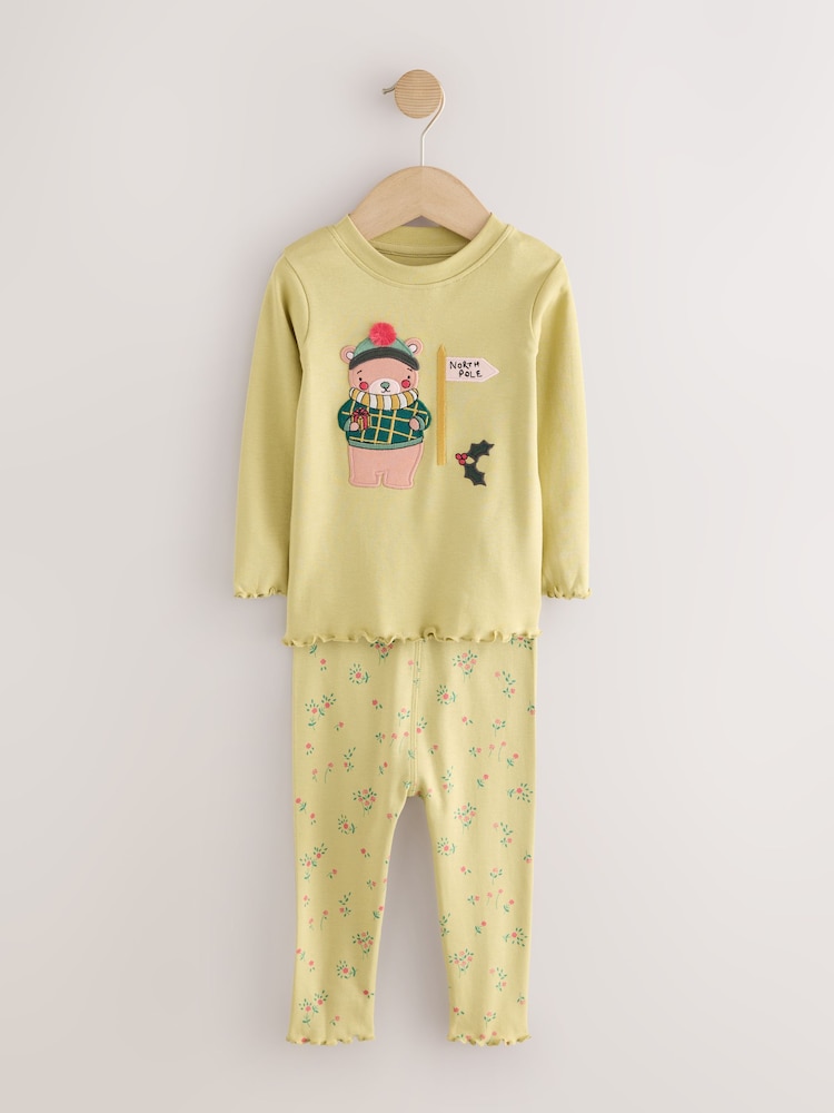 Pink/Green Snuggle Pyjamas 3 Pack (9mths-12yrs) - Image 2 of 7