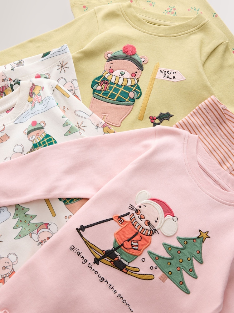 Pink/Green Snuggle Pyjamas 3 Pack (9mths-12yrs) - Image 7 of 7