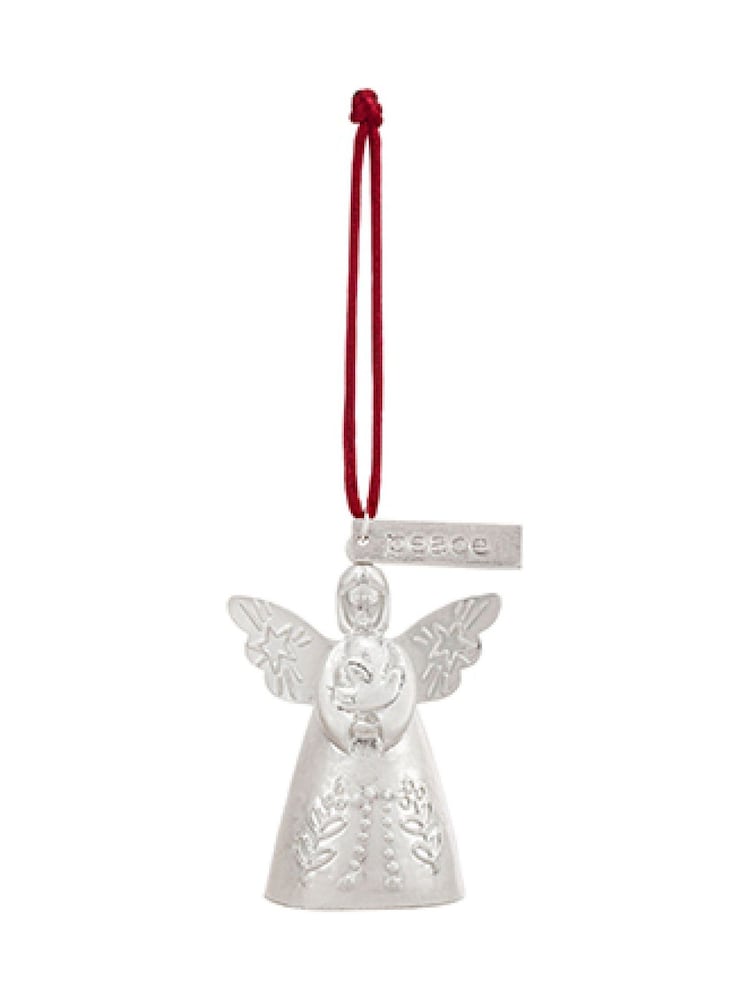 Widdop Silver Peace Mini Angel Bell Metal Ornament - 4.5 x 5in - Image 1 of 5 Widdop Silver Peace Mini Angel Bell Metal Ornament - 4.5 x 5in - Image 1 of 5