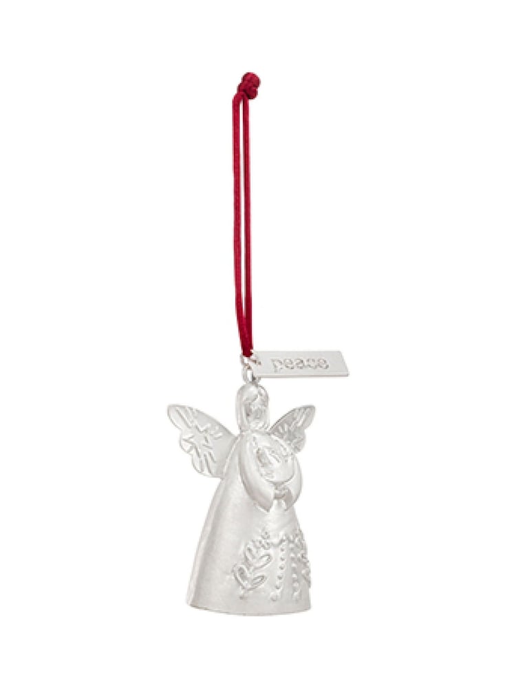 Widdop Silver Peace Mini Angel Bell Metal Ornament - 4.5 x 5in - Image 2 of 5 Widdop Silver Peace Mini Angel Bell Metal Ornament - 4.5 x 5in - Image 2 of 5