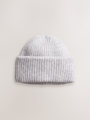 Grey Ribbed Beanie Hat - Image 6 of 8