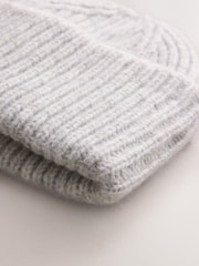 Grey Ribbed Beanie Hat - Image 7 of 8