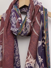 Chocolate/Brown Floral - Leichter Schal - Bild 7 von 8