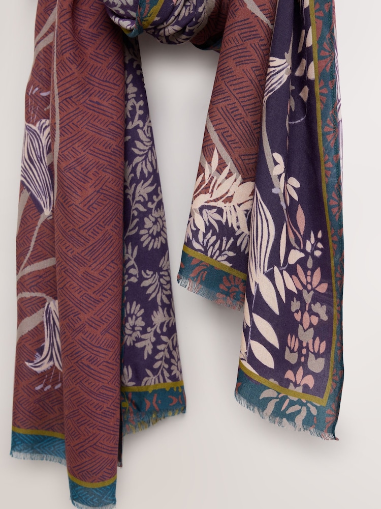 Chocolate/Brown Floral - Leichter Schal - Bild 8 von 8