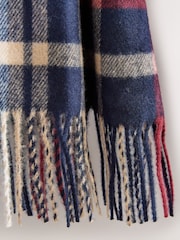 Navy Heritage Check - 中厚圍巾 - 圖片 6，共 6