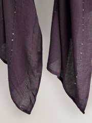 Burgundy Red Sequin Detail Lightweight Shawl - Image 5 of 5